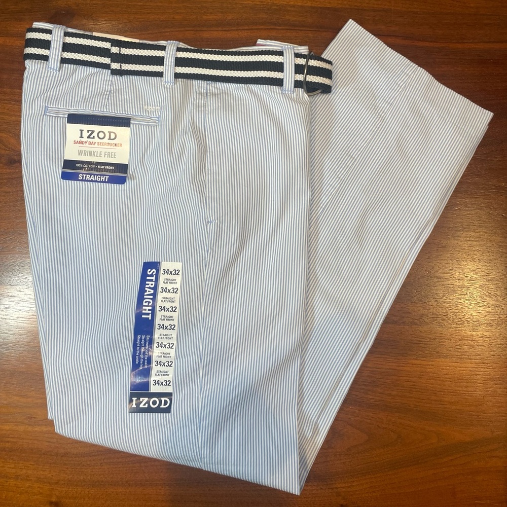 IZOD Men's Seersucker Pants NWT